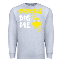 Heather Grey chicks dig me Premium Sweatshirt - linhVisuals