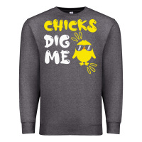 Charcoal Heather chicks dig me Premium Sweatshirt - linhVisuals