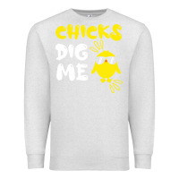 Oatmeal Heather chicks dig me Premium Sweatshirt - linhVisuals