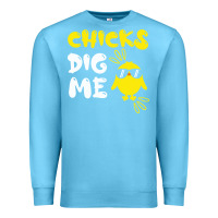 Ocean Blue chicks dig me Premium Sweatshirt - linhVisuals