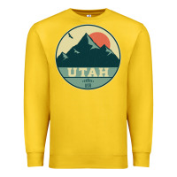 Lemon utah retro mountain badge Premium Sweatshirt - linhVisuals