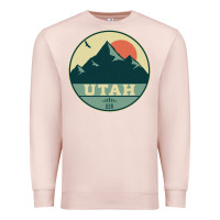 Pale Pink utah retro mountain badge Premium Sweatshirt - linhVisuals