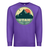 Purple utah retro mountain badge Premium Sweatshirt - linhVisuals