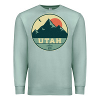 Seafoam utah retro mountain badge Premium Sweatshirt - linhVisuals