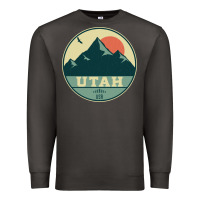 Smoke utah retro mountain badge Premium Sweatshirt - linhVisuals