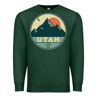 Sports Green utah retro mountain badge Premium Sweatshirt - linhVisuals