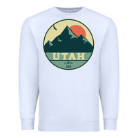 White utah retro mountain badge Premium Sweatshirt - linhVisuals