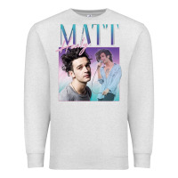 Oatmeal Heather matt healy homage Premium Sweatshirt - linhVisuals