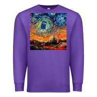 Purple van gogh never saw gallifrey Premium Sweatshirt - linhVisuals