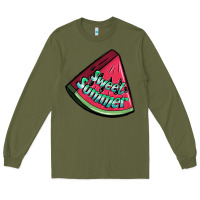 Army Green sweet summer watermelon 1 Long Sleeve Tee - BundleAndBundleShop