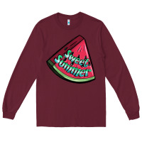 Burgundy sweet summer watermelon 1 Long Sleeve Tee - BundleAndBundleShop