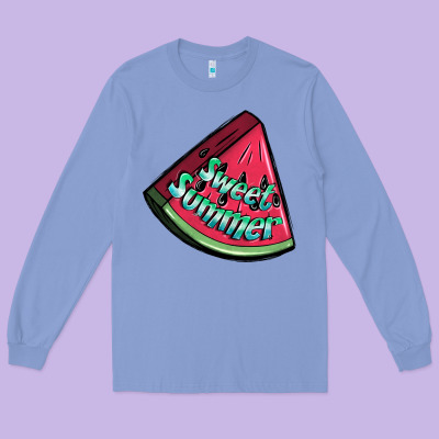 Sweet Summer Watermelon 1 Long Sleeve Tee Designed By Bundleandbundleshop
