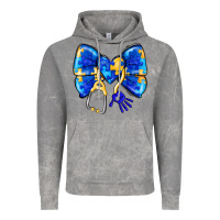 Cloud Rock Down Syndrome Ribbon Vintage Hoodie - CowhideDigitalArt