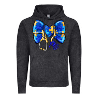 Vintage Black Down Syndrome Ribbon Vintage Hoodie - CowhideDigitalArt
