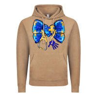 Vintage Coffee Down Syndrome Ribbon Vintage Hoodie - CowhideDigitalArt