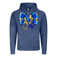 Vintage Denim Down Syndrome Ribbon Vintage Hoodie - CowhideDigitalArt