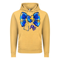 Vintage Mustard Down Syndrome Ribbon Vintage Hoodie - CowhideDigitalArt