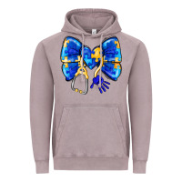Vintage Zinc Down Syndrome Ribbon Vintage Hoodie - CowhideDigitalArt