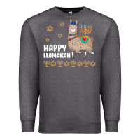 Charcoal Heather happy llamakah llama withorah jewish Premium Sweatshirt - linhVisuals