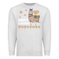 Oatmeal Heather happy llamakah llama withorah jewish Premium Sweatshirt - linhVisuals
