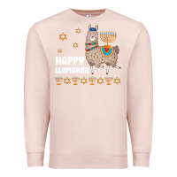 Pale Pink happy llamakah llama withorah jewish Premium Sweatshirt - linhVisuals