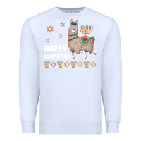 White happy llamakah llama withorah jewish Premium Sweatshirt - linhVisuals