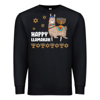 Black happy llamakah llama withorah jewish Premium Sweatshirt - linhVisuals