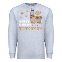 Heather Grey happy llamakah llama withorah jewish Premium Sweatshirt - linhVisuals