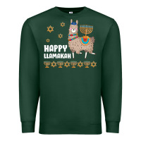 Sports Green happy llamakah llama withorah jewish Premium Sweatshirt - linhVisuals