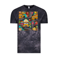 Cloud Black school bus coffee and star with leopard seamless pattern bbs Vintage Tee - BundleAndBundleShop