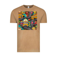 Vintage Camel school bus coffee and star with leopard seamless pattern bbs Vintage Tee - BundleAndBundleShop