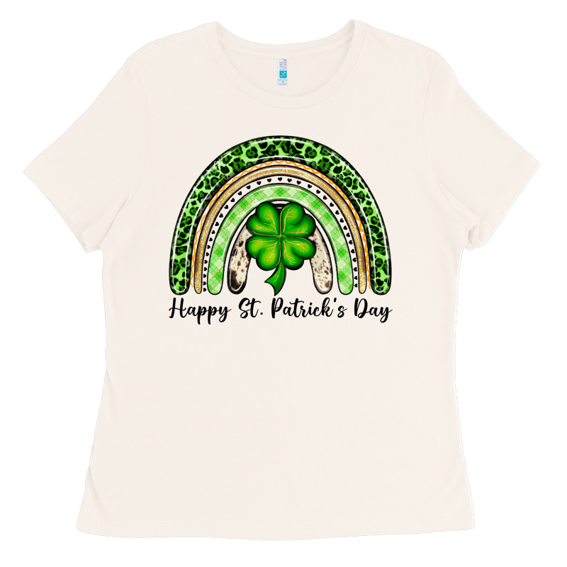 Happy St. Patrick's Day Rainbow Ladies Tee by OliviaCreatesArt | Teevron