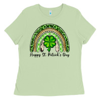 Matcha Happy St. Patrick's Day rainbow Ladies Tee - OliviaCreatesArt