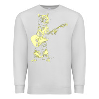 Dove Grey cat playing guitar Premium Sweatshirt - linhVisuals