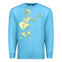 Ocean Blue cat playing guitar Premium Sweatshirt - linhVisuals