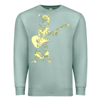 Seafoam cat playing guitar Premium Sweatshirt - linhVisuals