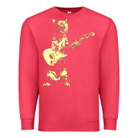 Cardinal cat playing guitar Premium Sweatshirt - linhVisuals