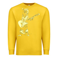 Lemon cat playing guitar Premium Sweatshirt - linhVisuals