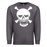 Charcoal Heather skull crossbones Premium Sweatshirt - linhVisuals