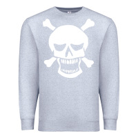 Heather Grey skull crossbones Premium Sweatshirt - linhVisuals
