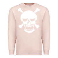 Pale Pink skull crossbones Premium Sweatshirt - linhVisuals