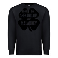 Black prone to shenanigans and malarkey Premium Sweatshirt - linhVisuals