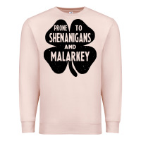 Pale Pink prone to shenanigans and malarkey Premium Sweatshirt - linhVisuals