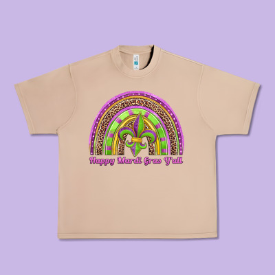 Happy Mardi Gras Y'all Rainbow Urban Heavy Tee Designed By Jasminsmagicworld