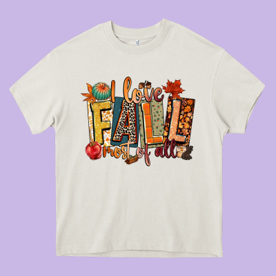 I Love Fall Most Of All Heavy Core Tee Designed By Cowgirlartshop