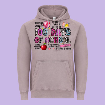 100 Days Of School Vintage Hoodie Designed By Lillyallendesigns