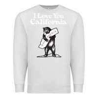 Oatmeal Heather i love you california bear state hug Premium Sweatshirt - linhVisuals