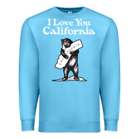 Ocean Blue i love you california bear state hug Premium Sweatshirt - linhVisuals