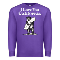 Purple i love you california bear state hug Premium Sweatshirt - linhVisuals