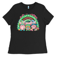 Black Easter gnomes rainbow Ladies Tee - OliviaCreatesArt